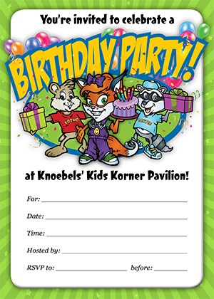 Knoebels Kids Korner Birthday Invitation