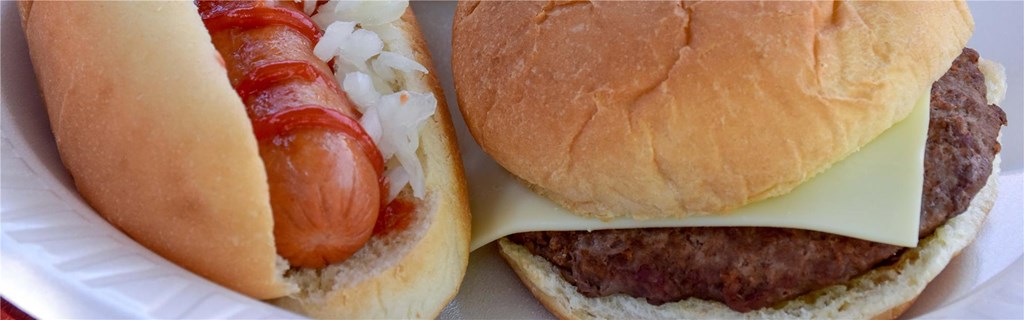 hot dog and hamburger